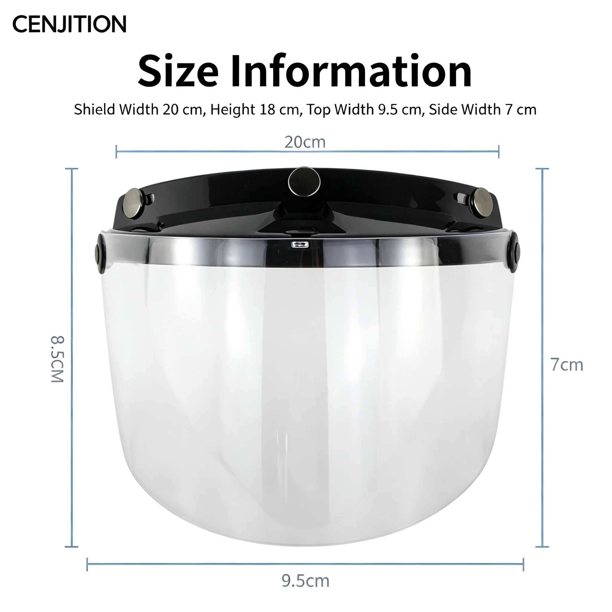 CENJITION Sturdy Anti Dizziness 3 Snap Motorcycle Helmet Visor Lens Shield for Friends Family Members Neighbors Gift