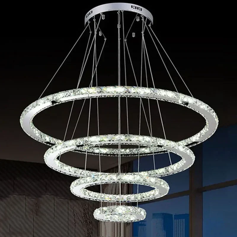 

LED Crystal Ring Chandelier Light Modern LED Circle Chandelier Lamp Stock Home Decoration