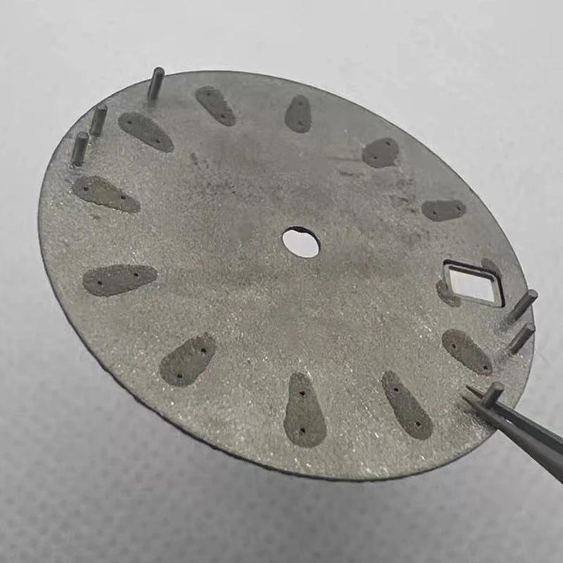 28.5Mm NH35 Dial GS Logo Dial Pola Gelombang Cocok untuk NH35/NH36 Gerakan Otomatis Garis Vertikal Aksesori Jam Tangan