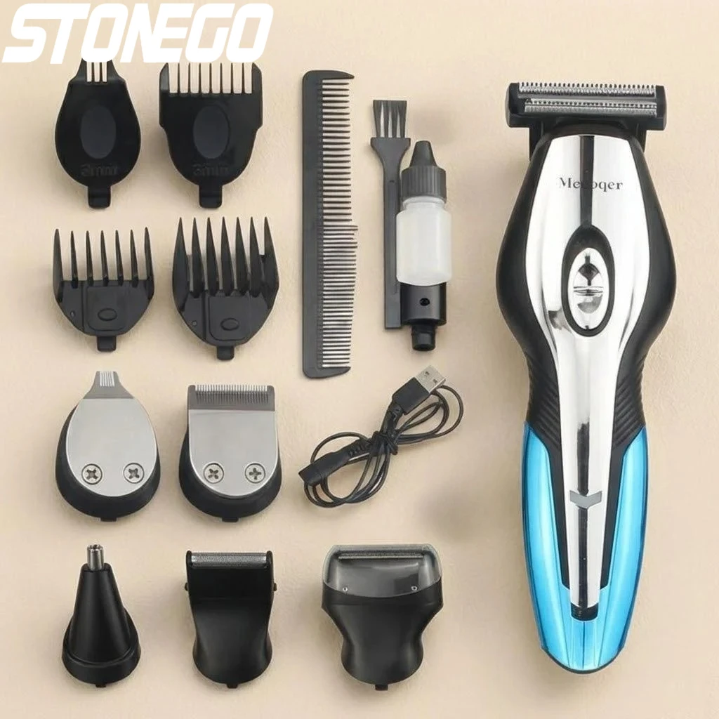 

11 in 1 Rechargeable Cordless Hair Clipper Trimmer Grooming Kit Beard Razor Styling Tools for Men Ear Nose Hair Removal