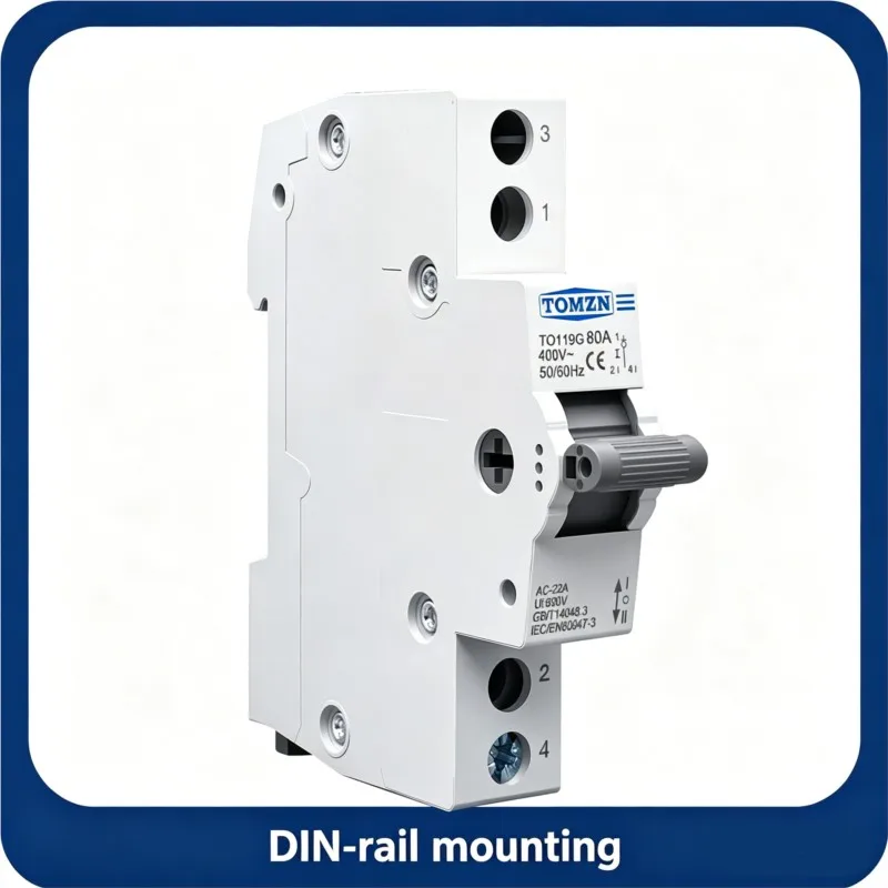 TOMZN TO419G Changeover Switch 1234P 400V 80A MTS Dual Power Manual Transfer Isolating Interlock Circuit Breaker Disconnectable