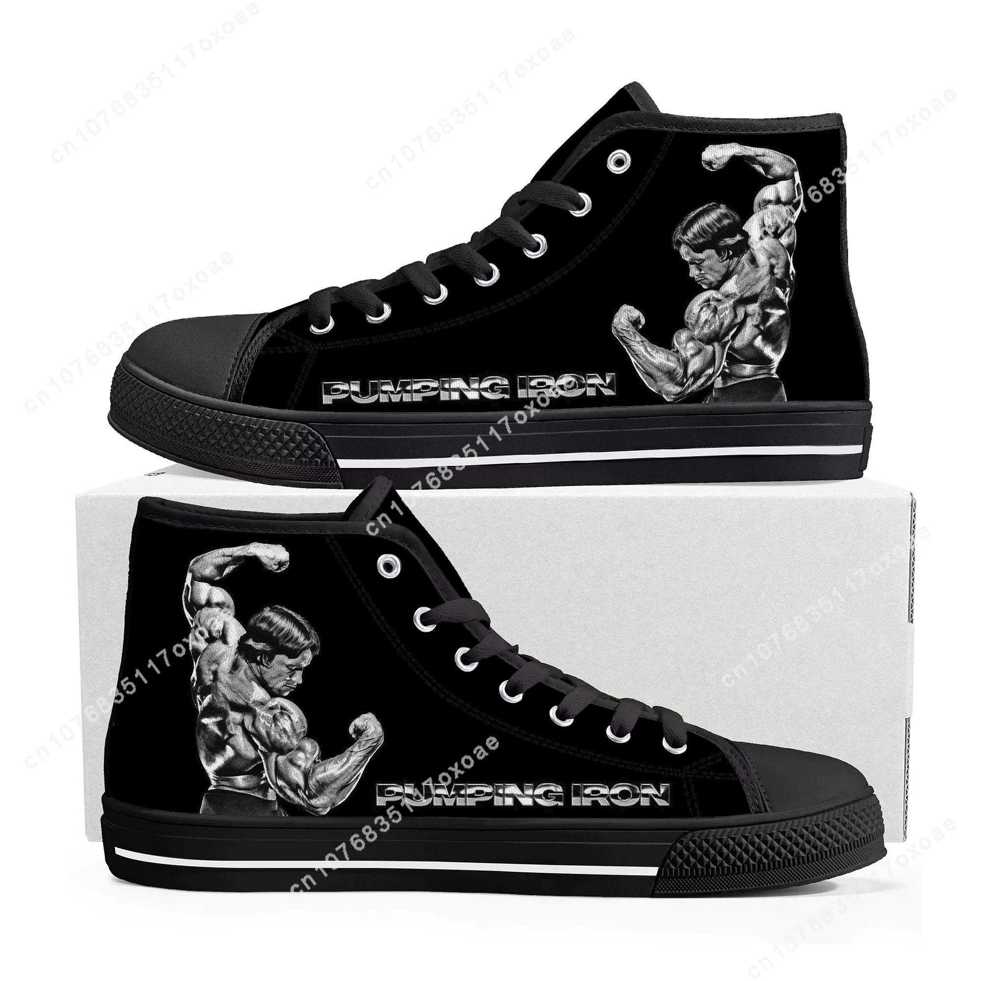 Arnold Schwarzenegger Bodybuilder High Top Sneakers Mens Womens Teenager High Quality Canvas Sneaker Casual Shoe Customize Shoes