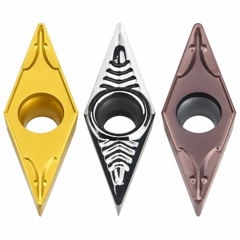 10PCS VBMT160404/VBMT160408/VCMT1604 Carbide Inserts Single Sided Lathe Turning Blades for Steel Aluminum Stainless Steel