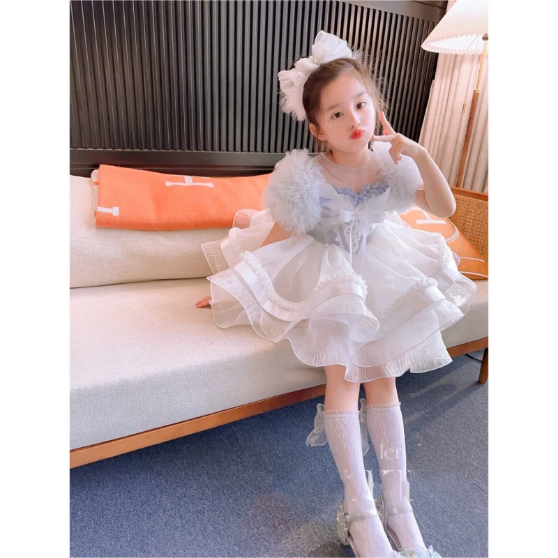 

Girls Summer New Fashionable Princess Dress Children's Korean-Style Super Cute Pettiskirt Baby Breathable Fresh Performance Skir