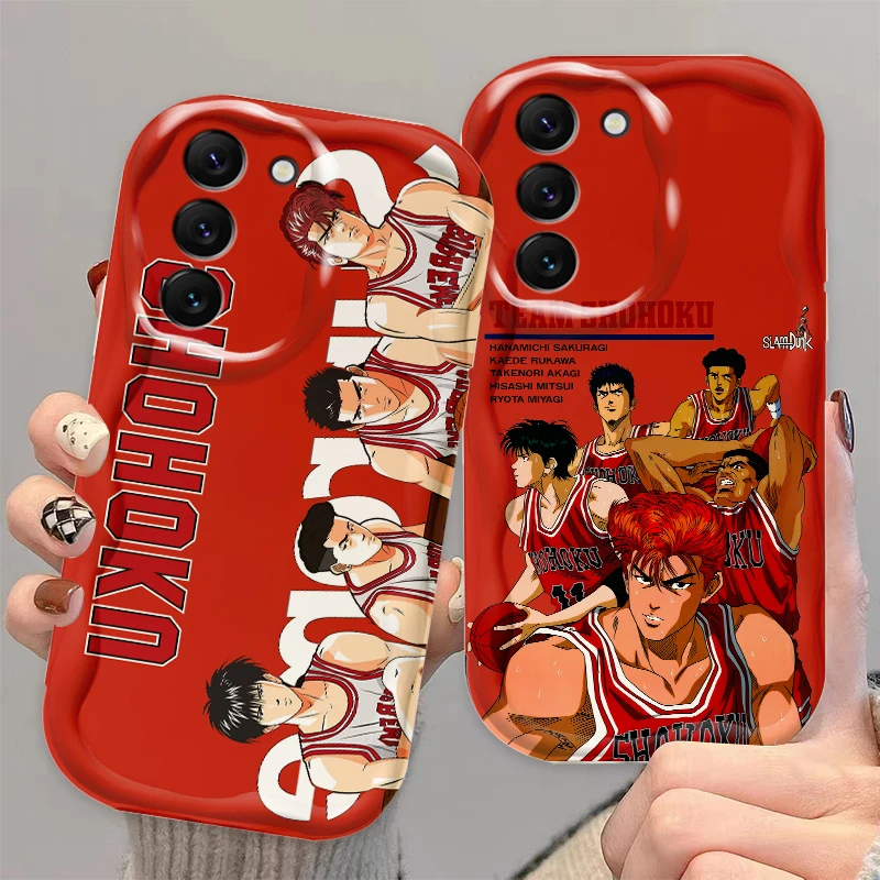 Slam Dunk Animation für Samsung S24 S23 S21 S20 Ultra Plus Fe A73 A72 A71 A51 A31 A05s A05 A04 5g Welle Öl Back Phone Case