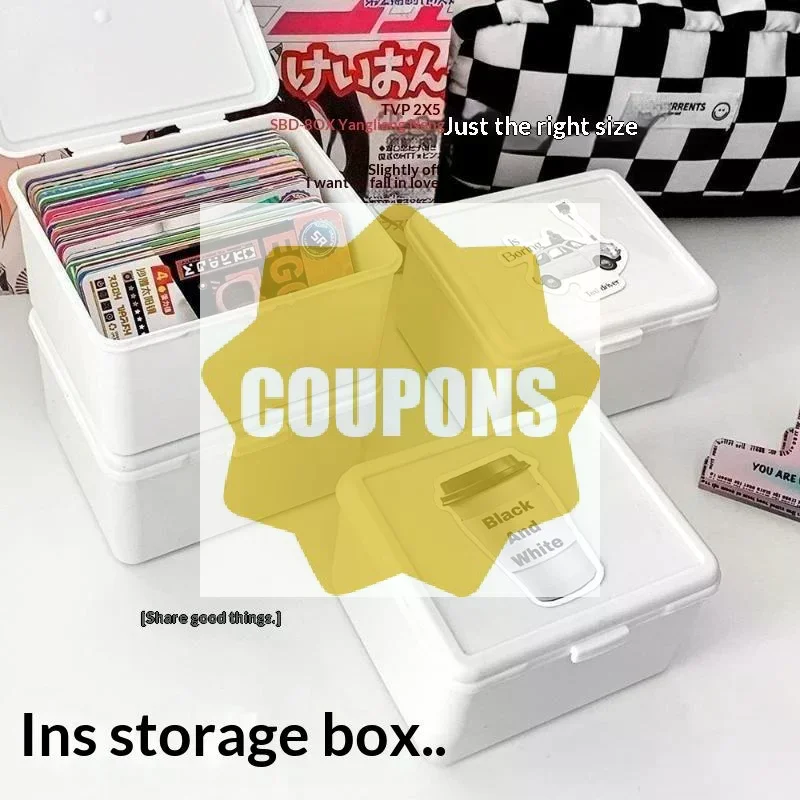 1PC Korean Transparent Storage Box Card Photocard Storage Box Photo Card Organizer Classification Flip Box