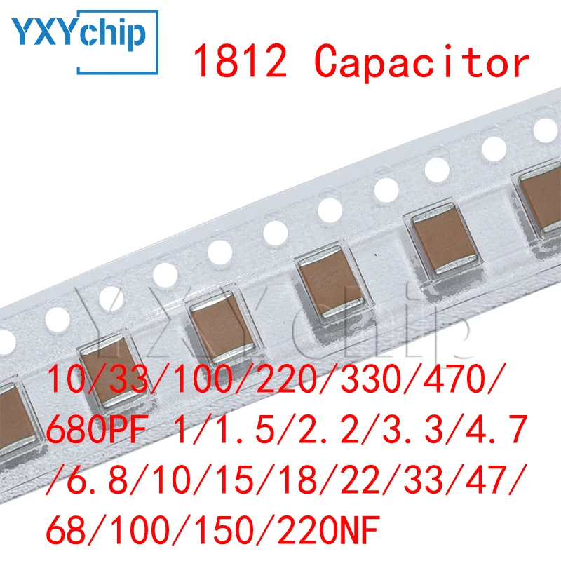 SMD Capacitor 10/33/100/220/330/470/680PF 1/1.5/2.2/3.3/4.7/6.8/10/15/18/22/33/47/68/100/150/220NF 1000V 2KV 3KV NPO C0G 5%