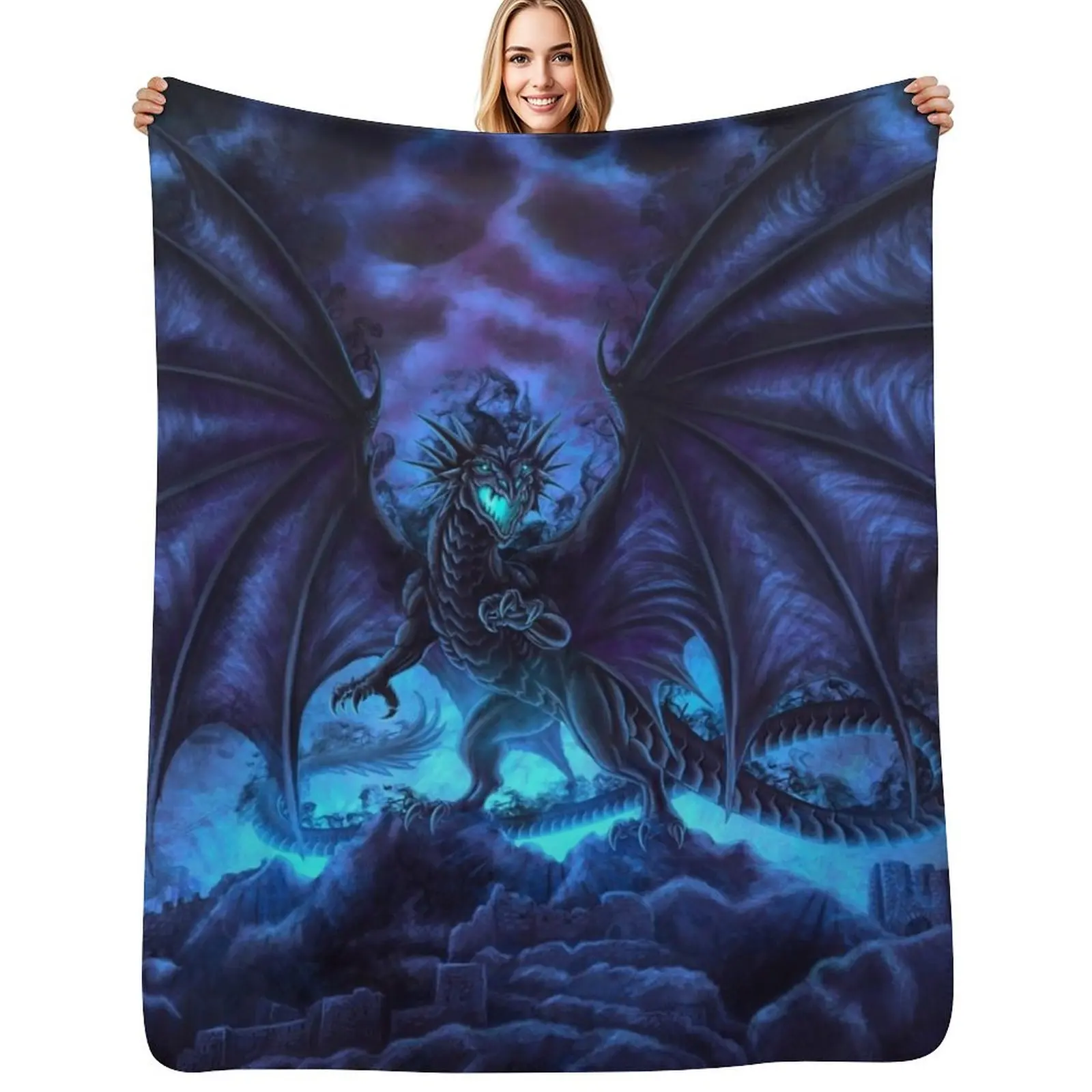 Shadow Dragon Throw Blanket Fade Resistant Durable Throw Blanket