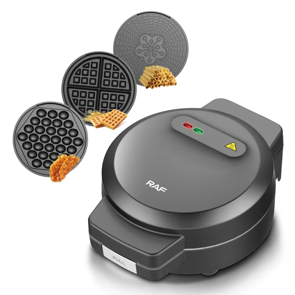 RAF 2024 New Waffle Maker Machine 850w Easy To Clean Double Sided Heating Non Stick Coating Uniform Heat 3in 1