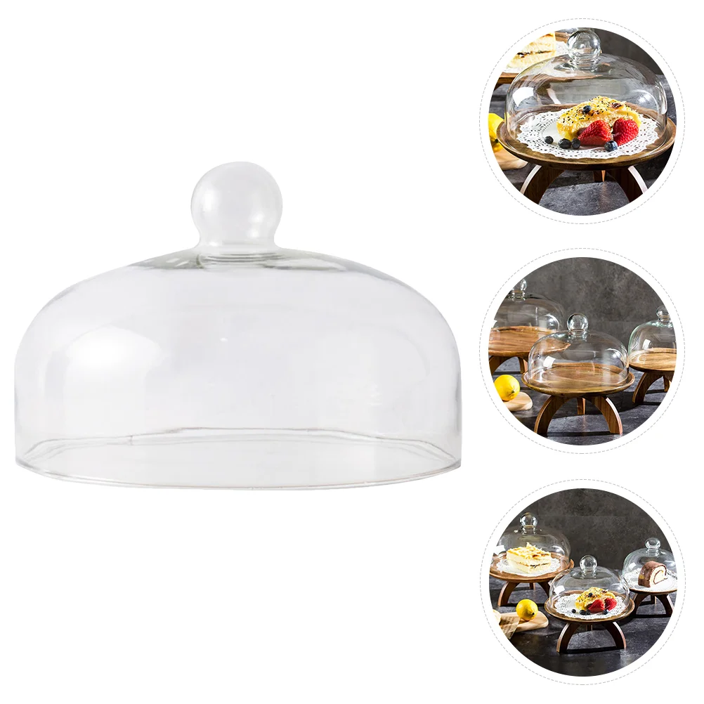 

Round Cake Cover Cheese It White Plate with Dome Glass Two Tier Stand Micro Landscape