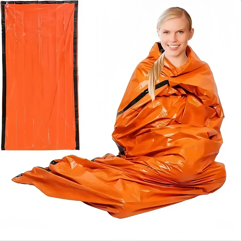 Outdoor Emergency Survival Sleeping Bag Thermal Blanket Mylar Waterproof Reusable Sack Portable Camping Hiking Emergency Gear view 3