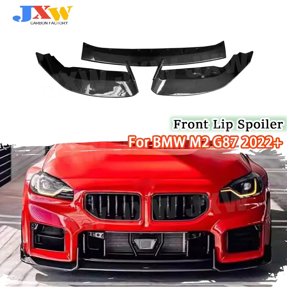 

Dry Carbon Fiber 3PCS for BMW M2 G87 2022+ Front Lip Chin Spoiler Front Bumper Lip Spoiler FRP Body Kits Car Accessories