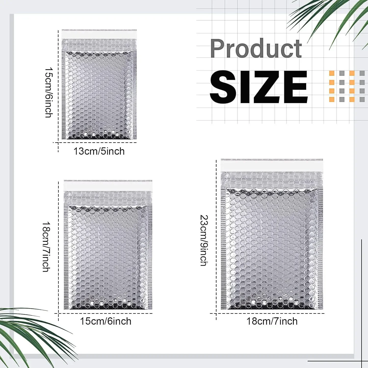 Laser Silver 50 pieces Bubble Envelope Metal Envelope Shipping Packaging Bag Silver Small Business Supplies Mailing by Postman