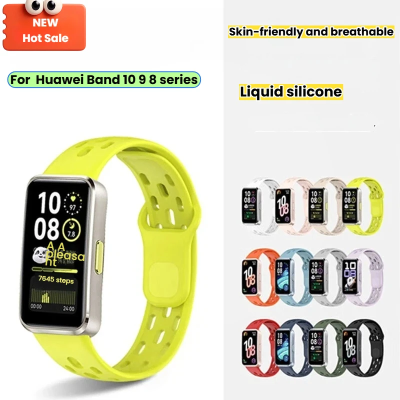 

2025 NEW Strap For Huawei Band 10/9/9NFC Soft Silicone Bracelet Sport Wristband Hidden Buckle Watchband For Huawei Band 8 /8NFC