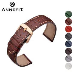 ANNEFIT Italian Leather Watch Band, 14mm 18mm19mm 20mm 21mm 22mm, Embossed Alligator Grain Bracelet, Quick Release