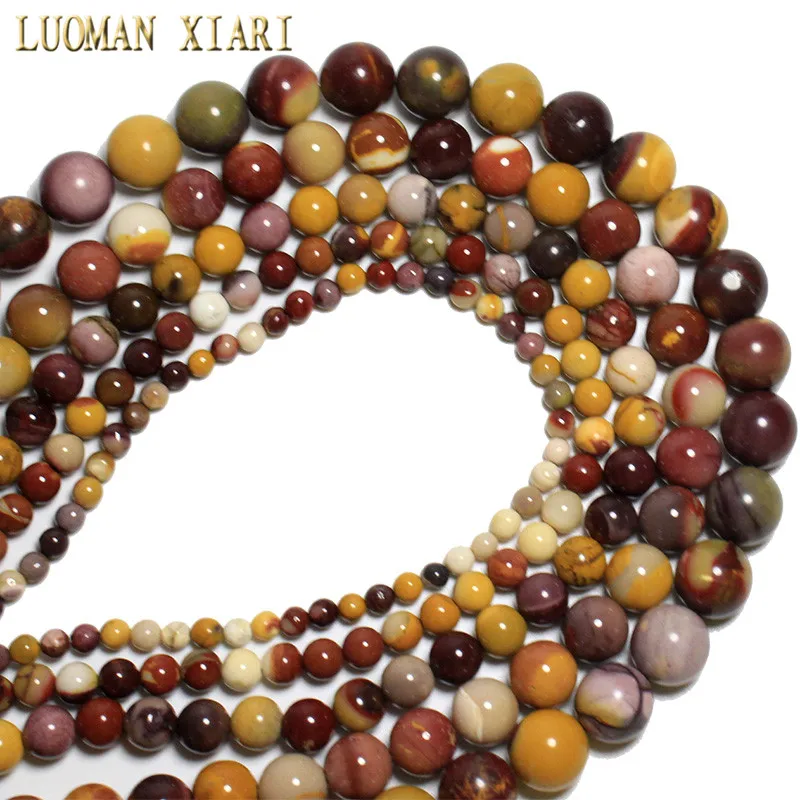 Top AAA Natural Stone Mookite Jaspers Round Loose Beads 4/6/8/10/12 mm For Jewelry Making DIY Bracelet Handmade Materials