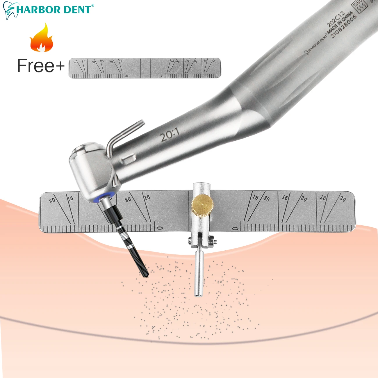 Guide de localisation d\'implant dentaire avec angle d\'échelle, ensemble de 3 règles, haute température, plantation pliable, arabisateur,