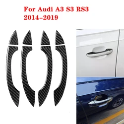 Gloss Black Door Handle Cover Sticker Trim For Audi A3 S3 RS3 2014-2019 car Sticker Car-Styling Accessories Cover Auto Parts