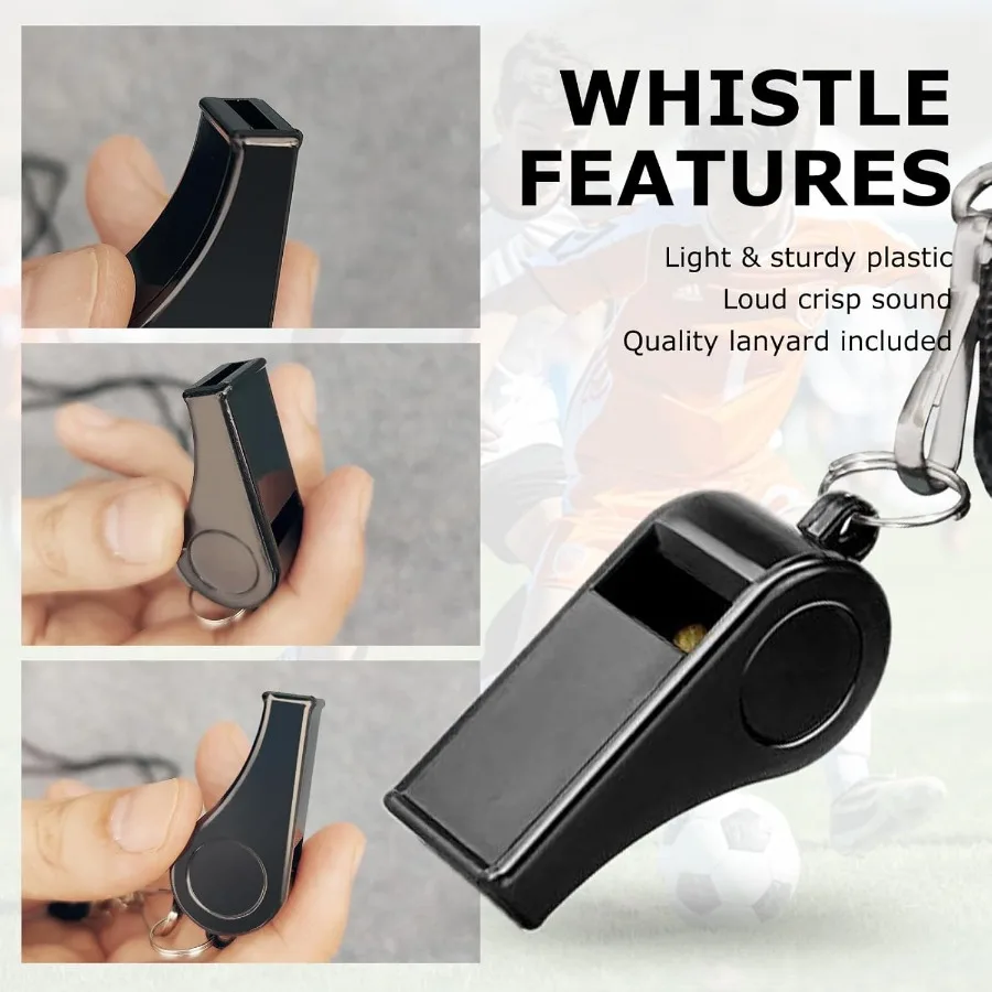 야외용 플라스틱 검정색 호루라기 큰 소리 코치 심판 호루라기