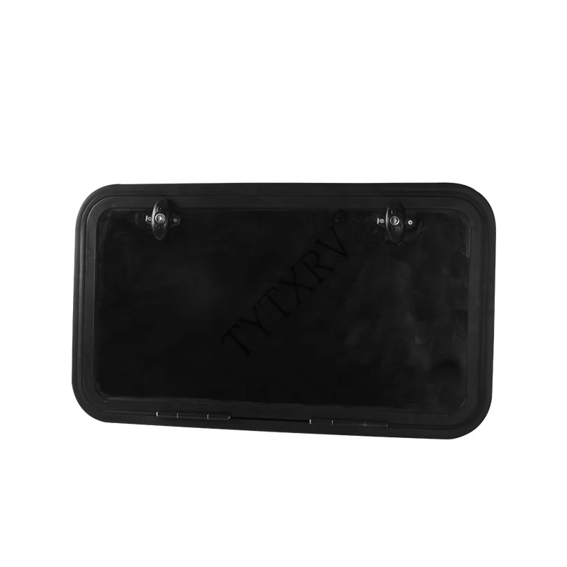 TYTXRV 800*450mm UV Resistant Aluminum Alloy RV Luggage Hatch Door Black Water-Proof Lockable Long Lasting Caravan Accessory