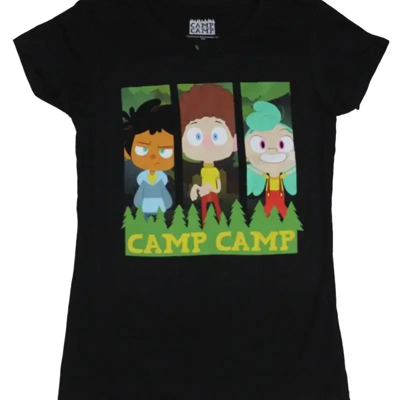 Camp Girls Juniors T Shirt Colorful Character Strips
