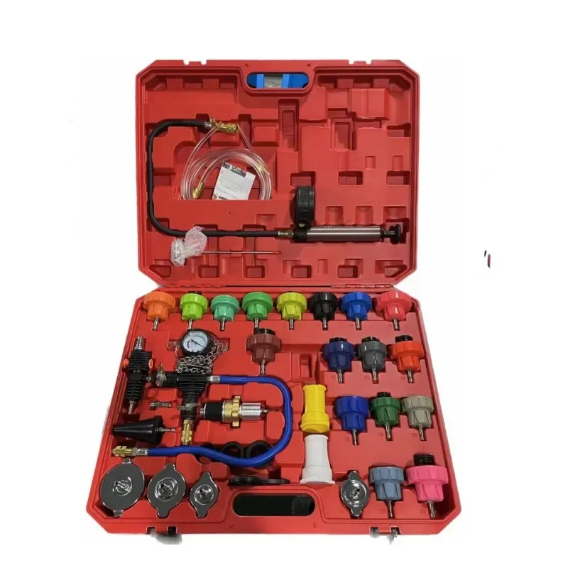 

34-Piece Car Water Tank Leak Detector 28 Pieces Plugging Tools 14 Pieces Antifreeze Coolant Filling and Pressing Changer