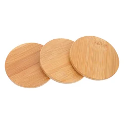 3 Pcs Water Cup Bamboo Lid Coffee Lids Covers Mug Insulation Wooden Practical Fresh-keeping Girl for Home