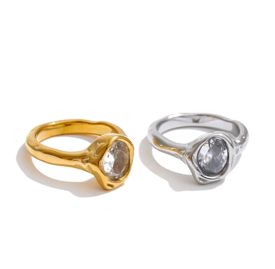 Yhpup Größe 678 Edelstahl Zirkonia Ring PVD-Beschichtet Trendiger Frischer Zarter Schmuck 2026 Großhandel – Detail 3