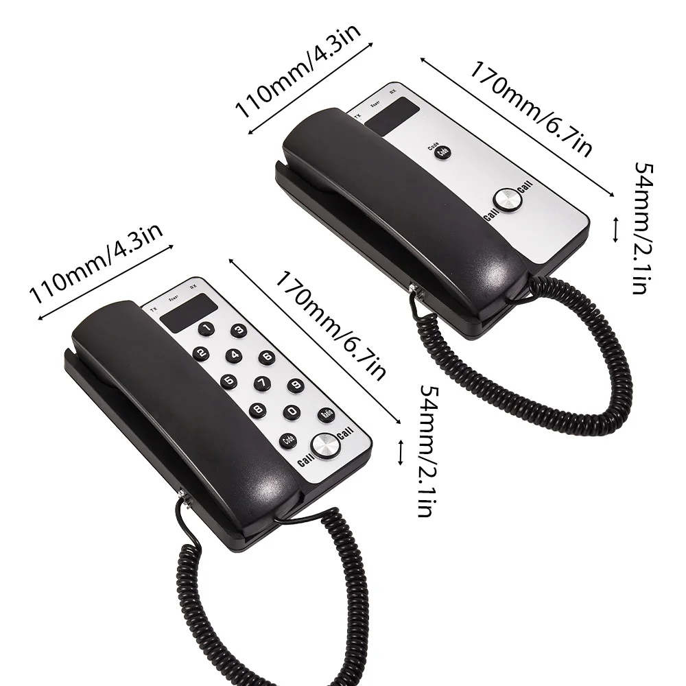 HT12 Wireless Intercom System Office Intercom Machine with LCD Screen 433MHz 3280ft Range Adjustable Volume Telephone Intercom