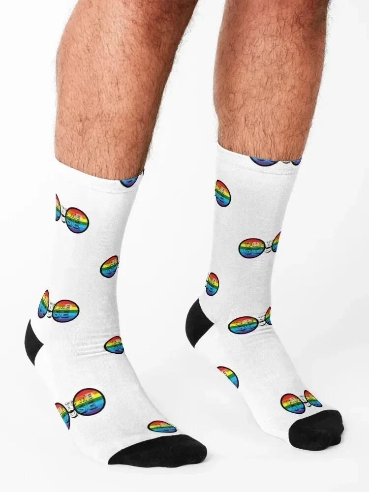 Talk to me Goose-rainbow color sunglasses topgun quotes Socks Lots designer tennis loose Socks For Man Women's