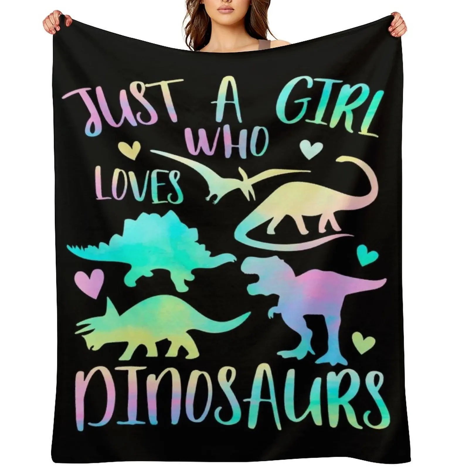 

Just a Girl who loves Dinosaurs Throw Blanket Luxury Throw Plush Fashion Sofas Thermals For Travel Blankets