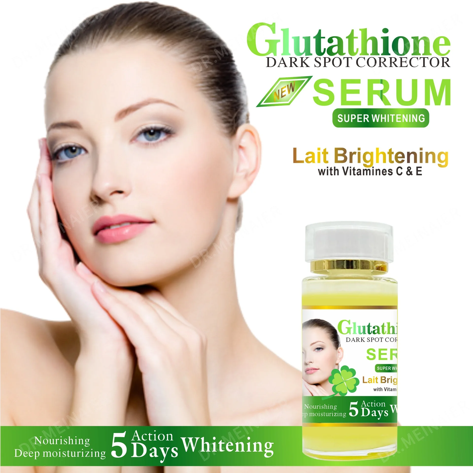 120ml Glutathione Serum for Face & Eye for Brightening Skin,Dark Spot Corrector,Reduce Wrinkle,With Vitamin E&C