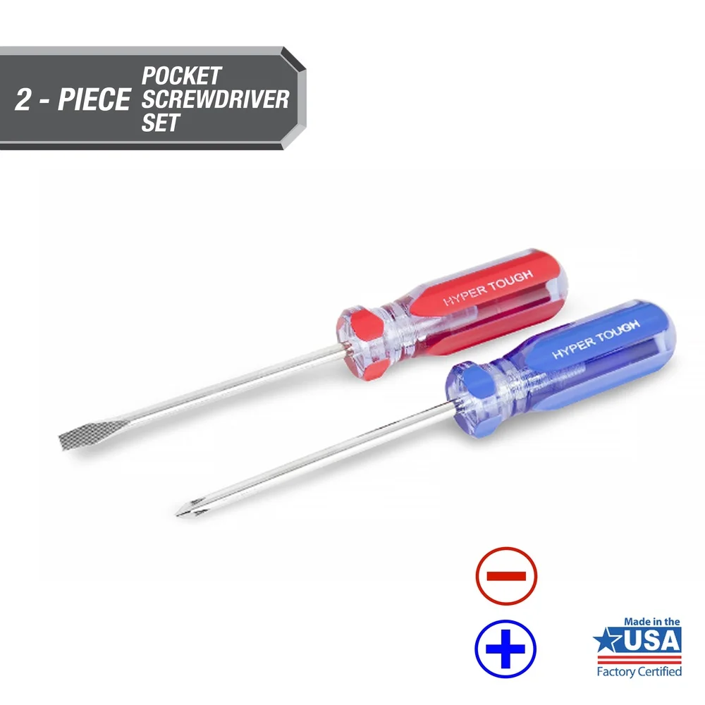 3 Pack Mini Pocket Screwdriver Set 4.5 Inch Acetate Handle Color Coded Rust Resistant Heat Treated Carbon Steel Blades