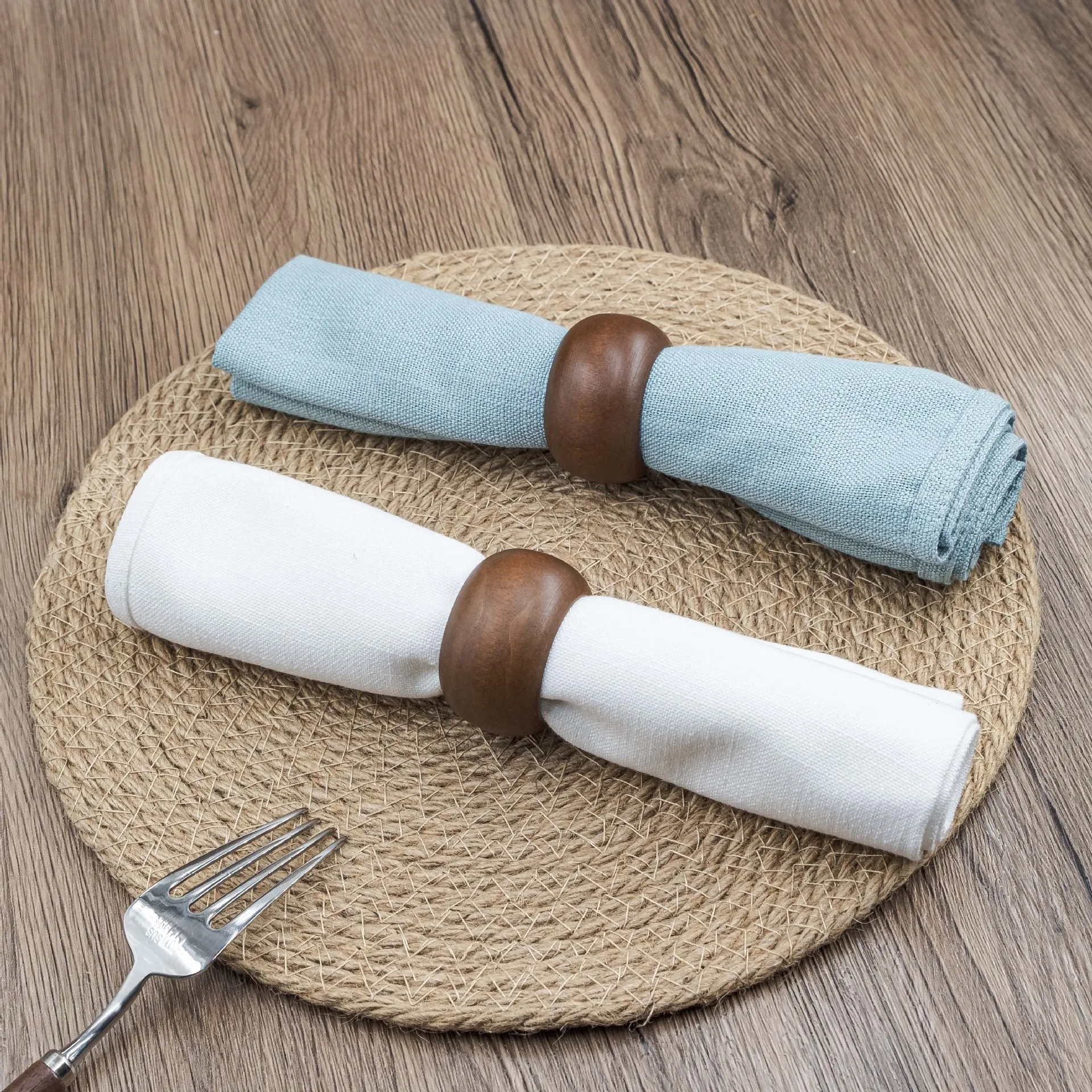 Simple Wooden Circular Napkin Clasp, Round Bead Napkin Ring