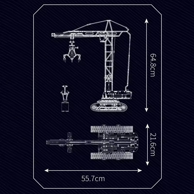Mould King 1731PCS Technical Truck Compatible With 42042 Crawler Crane Model Building Block Bricks Remote Control Toys Kids Gift