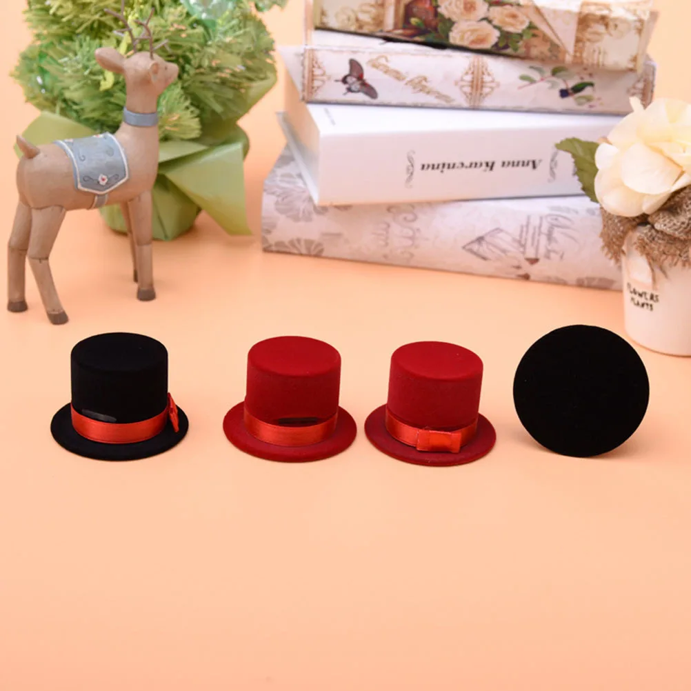 

Hat Shaped Ring Box Jewelry Storage Case for Necklace Bracelet Earrings Pendant Brooch Christmas Decoration Black