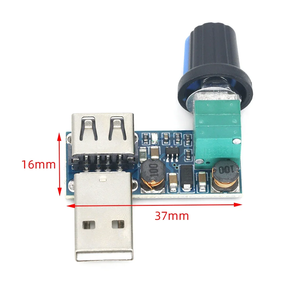 DC 5V USB Fan Stepless Speed Controller Regulator with Switch Speed Module Fan Governor Volume Regulator Board