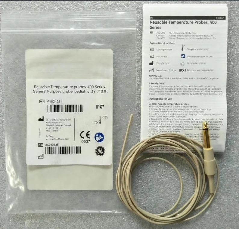 

For GE Original Reusable Temperature probes YSI 400 Series General Purpose Probe pediatric 3m 10ft REF M1024251