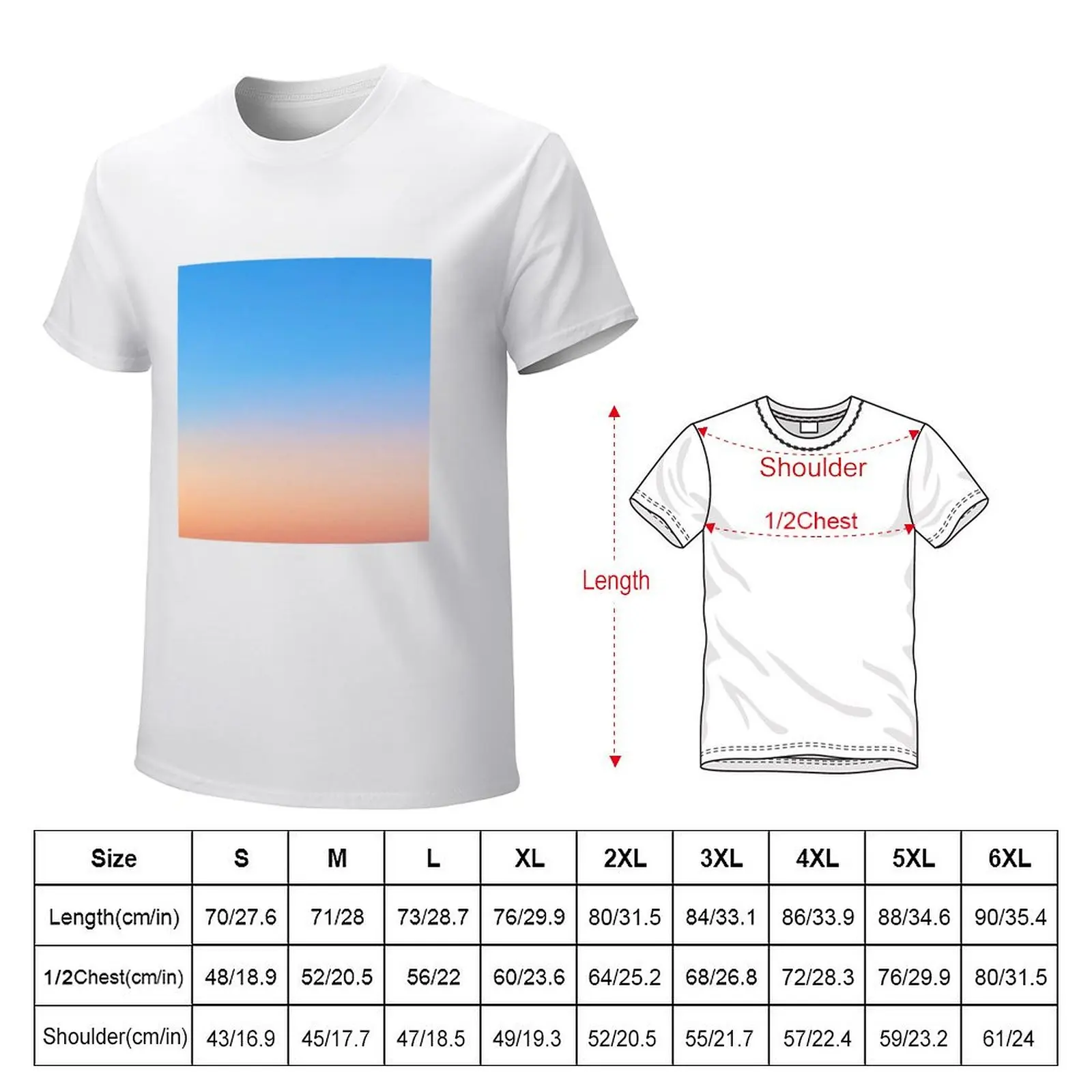 Paris summer sunset orange blue sky gradation photograph T-Shirt anime clothes quick drying oversized t shirts for men