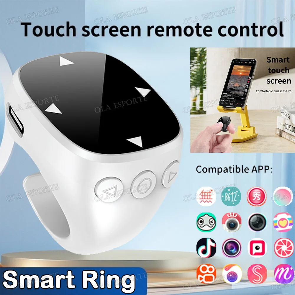 Fernbedienung Kabelloser Bluetooth-Rollring für Fingerspitzen, tragbare mobile Maus, Video-Automatik-Seitenwechsler, Browsing-Ring R12
