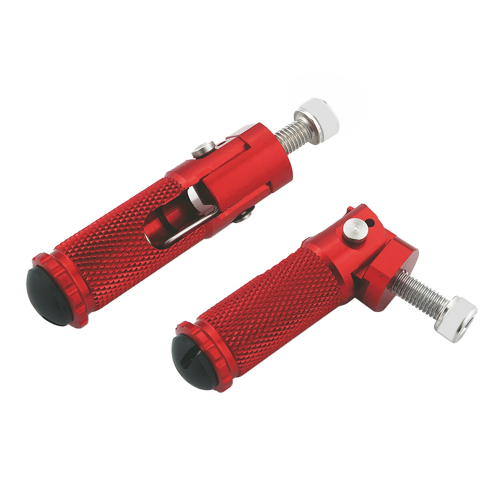 1Pair Motorcycle Rest Footpegs CNC Aluminum Folding Pedals Rear Foot Pegs Pedals Universal Motor Dirt Bike 8MM Red