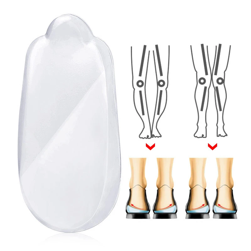 

2Pcs Silicone Insoles Orthotics X/O-type Legs Corrector Gel Pillow For Heel Orthopedic Insoles Shoes Pad Pugel Flatfoot Heel Cup