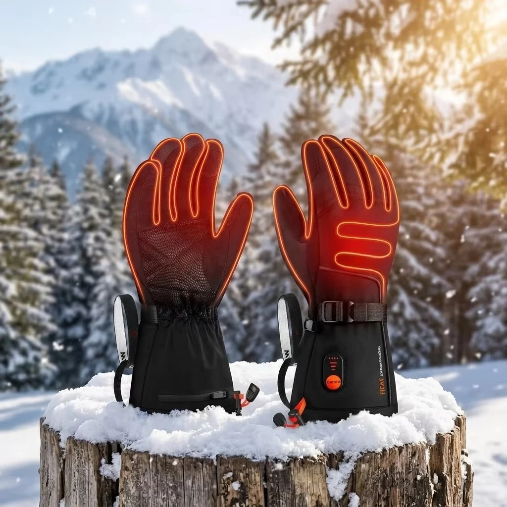 7.4V 3000Mah Battery Electric Winter Heated Gloves Waterproof Heated Ski & Snowboard Gloves for Men & Women