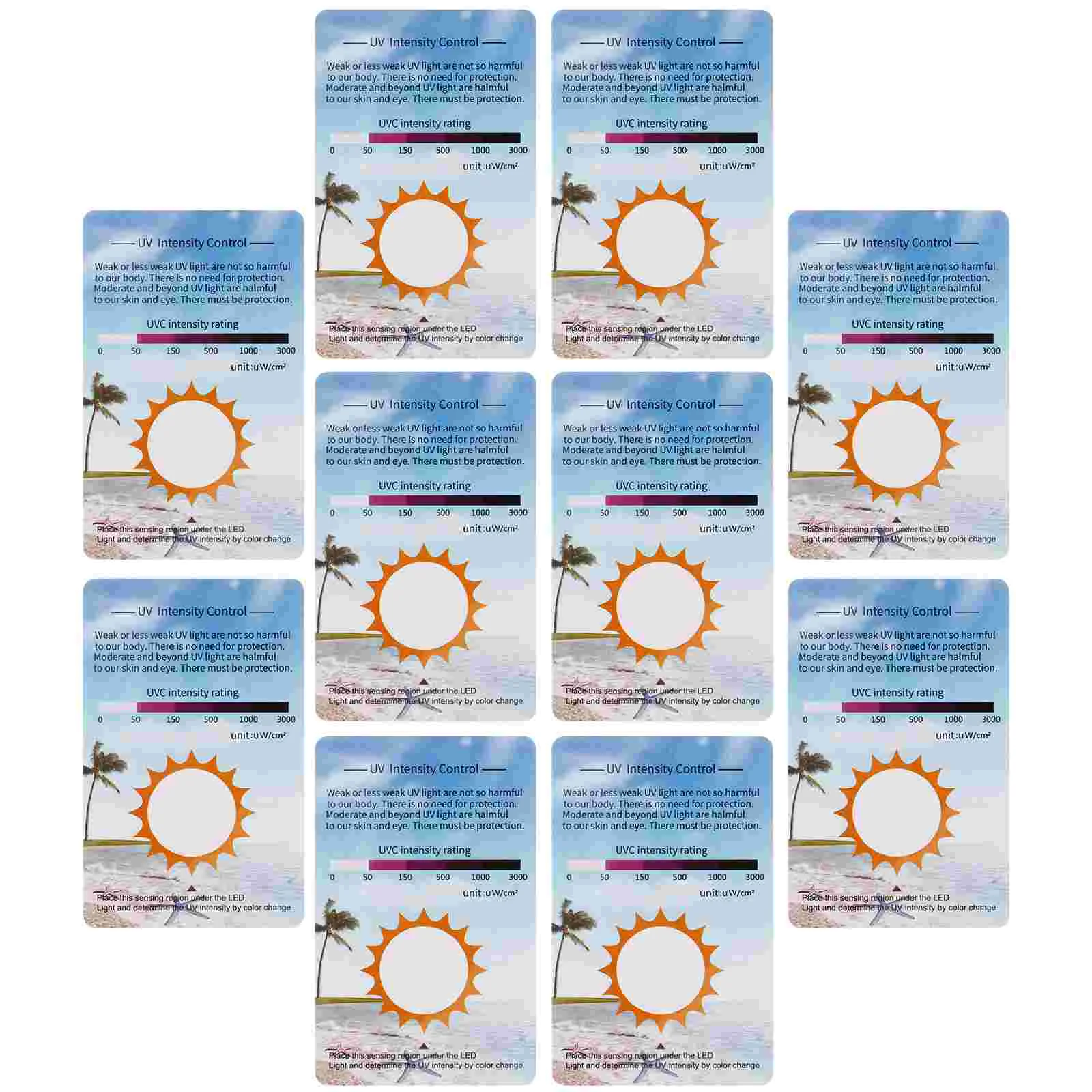 

10 Pcs UV Test Card Uvc Detection Cards Testing Tools Identifying Rays Device Glass Crawl