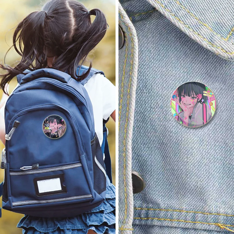 44/58mm Link Click Badge on Backpack Cheng Xiaoshi and Lu Guang Brooches Cosplay Enamel Pins for Collar Clothes Backpack Jewelry