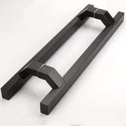 Black thickened stainless steel square door handle glass door handle push pull door handle framed door handle(XYLS-028)