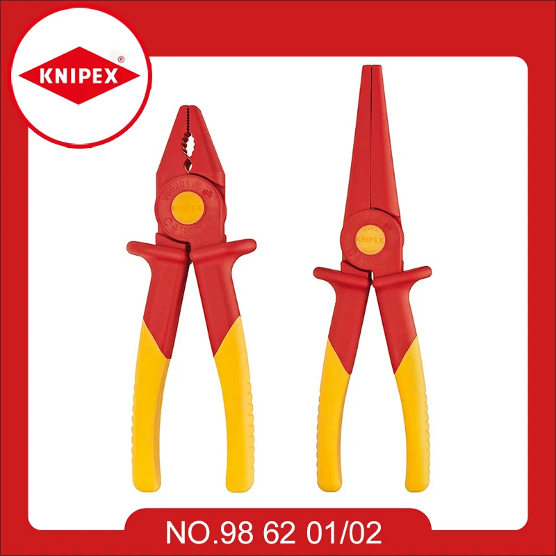 KNIPEX Nose Plastic Plier 1000V VDE Insulated Plastic pliers Electrical Working Tool NO.98 62 02 | 98 62 01