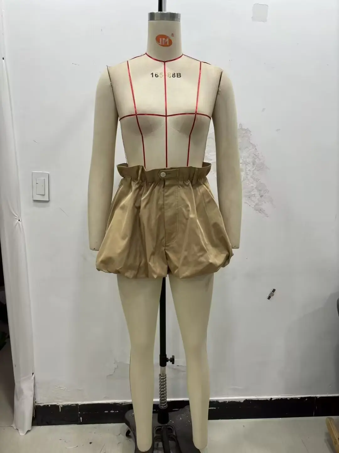 KONDALA-pantalones cortos con globos de color caqui, estilo callejero informal, bolsillos con cintura elástica, cintura alta, moda de verano, pantalones de ocio holgados 2025