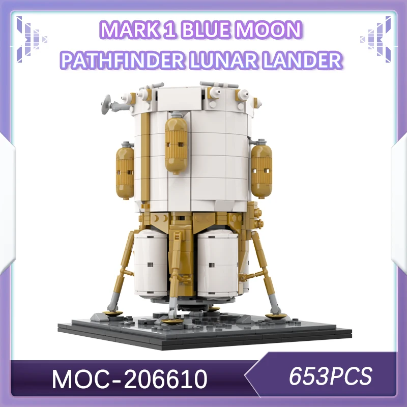 

653PCS Space Technology Mark 1 Blue Moon Pathfinder Lunar Lander Building Block Set Creative Gifts Space exploration MOC-206610