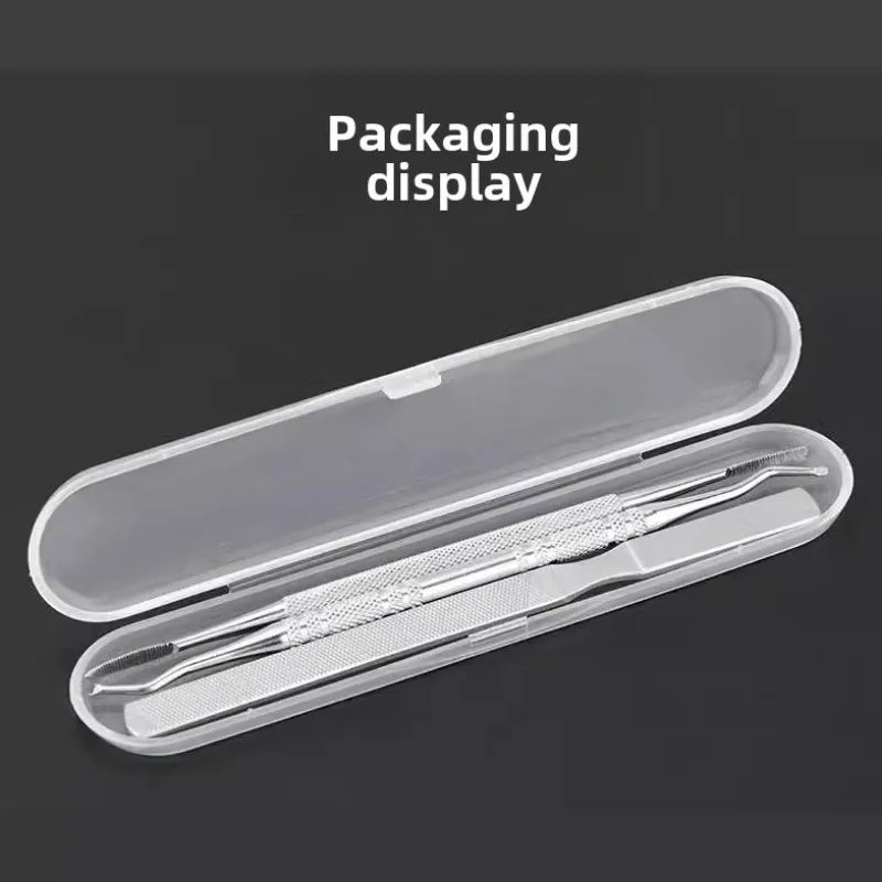 Profesjonalny zestaw do pielęgnacji paznokci ze stali nierdzewnej, 4 szt., narzędzia do manicure i pedicure, zawiera odpychacz do skórek, pilnik do paznokci, brzytwę, obcinacz do paznokci